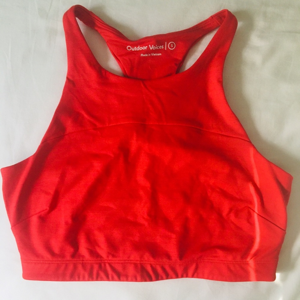 Outdoor Voices Techsweat Crop Top Scarlet color